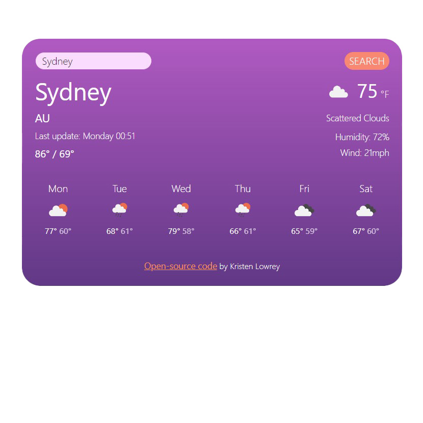 Weather App snapshot